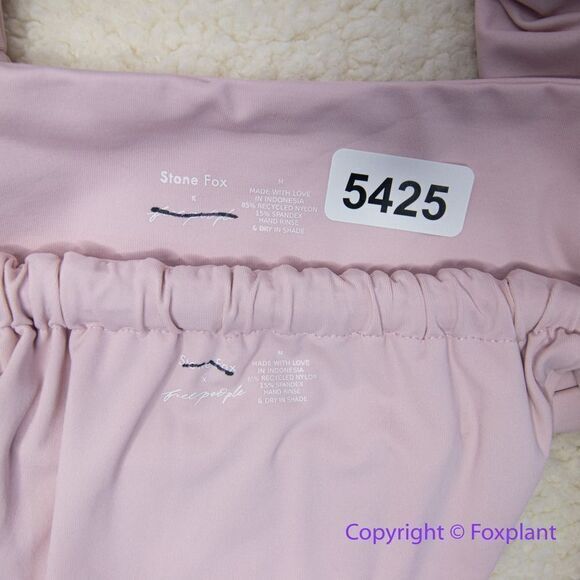 New! Set! Stone Fox Swim lele knotted bandeau top bijou bottoms, size M - Picture 9 of 11